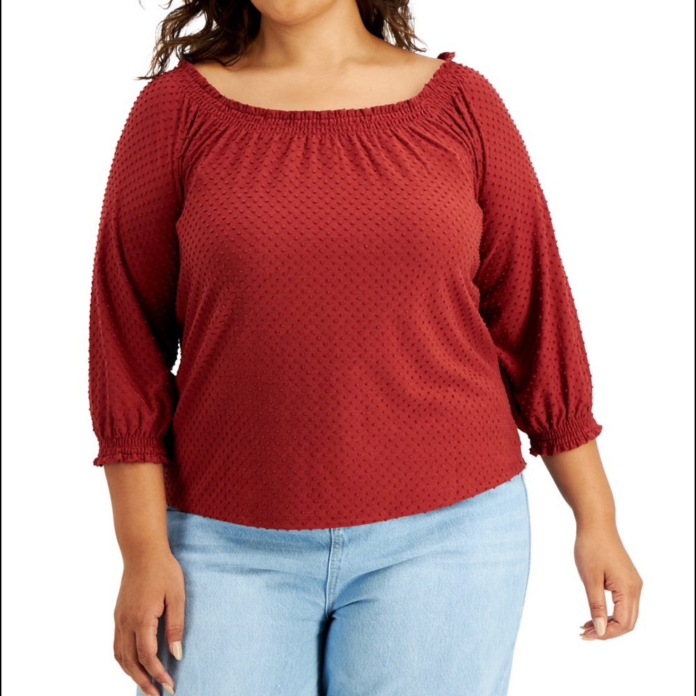 Style & Co. Plus Size Dot Top Sz 3X NWT